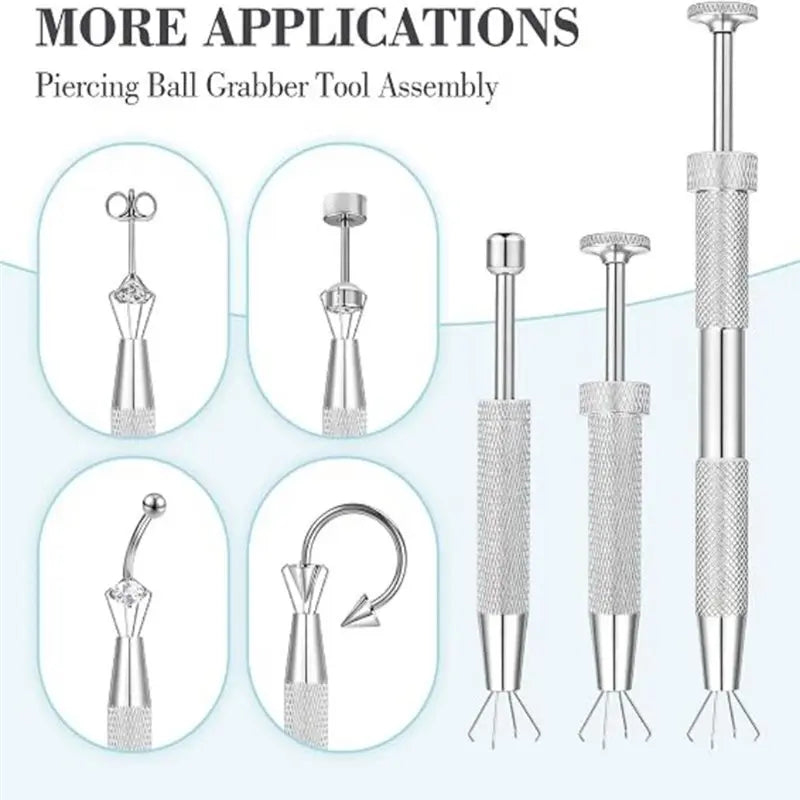 Piercing Bead Grabber Tool Kit – Flat Head Pin & Thread Set Piercing Tool Kit SWANS