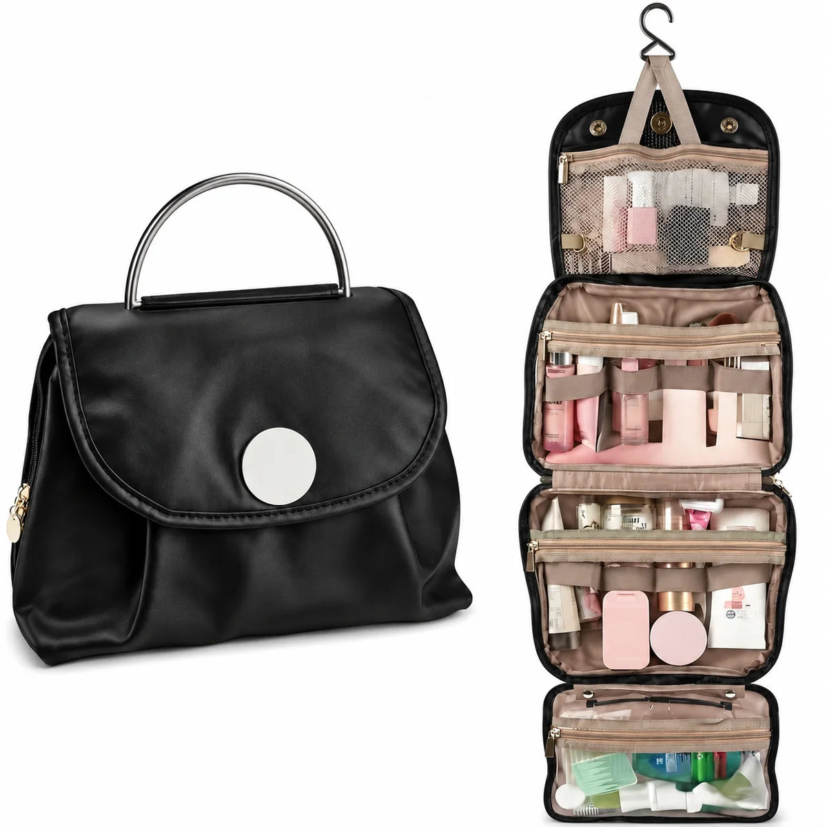 SWANS Hanging Travel Makeup Bag – Waterproof Toiletry Organizer Hanging Toiletry Bag SWANS