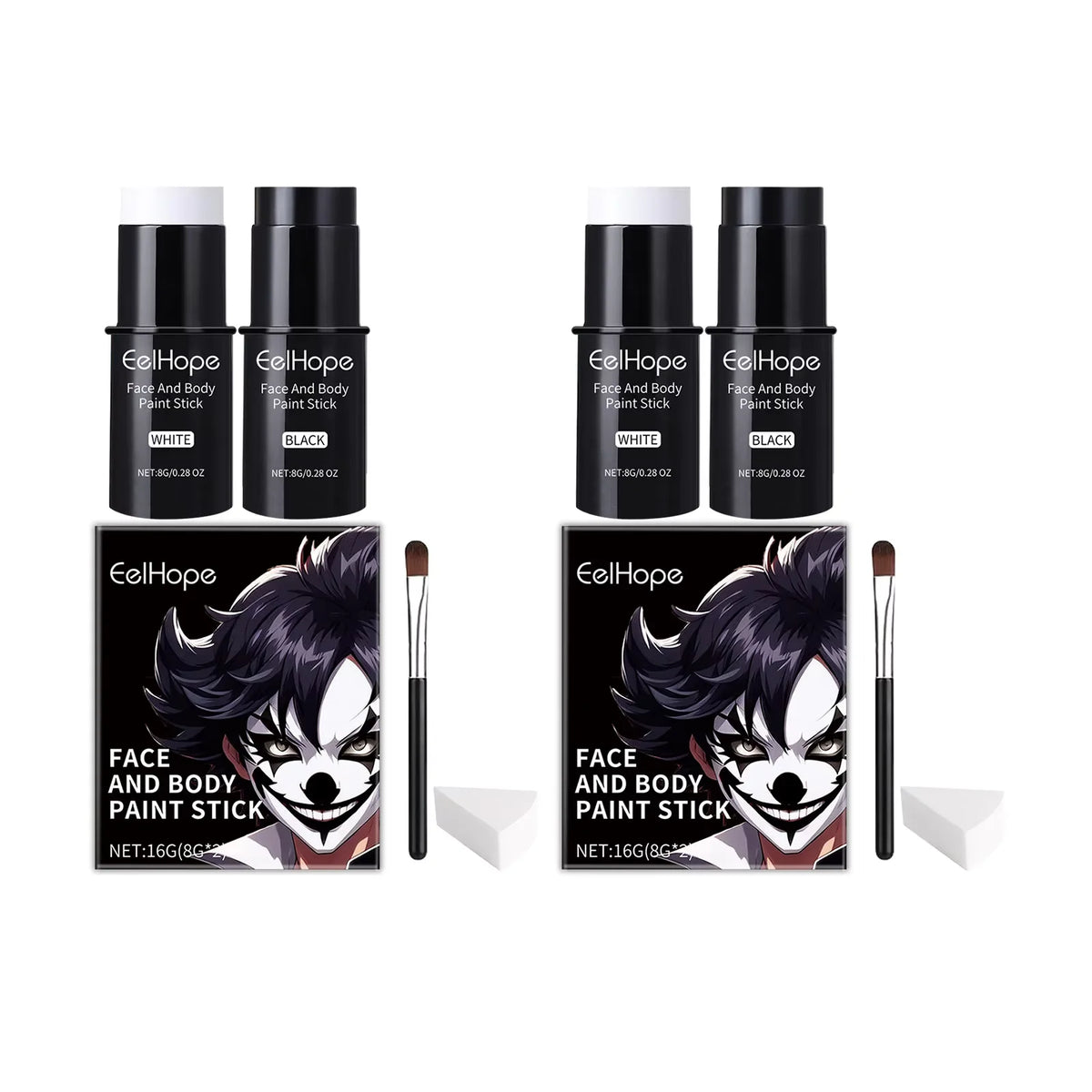 Eelhope Face & Body Paint Kit – Waterproof Halloween Makeup Face & Body Paint SWANS 2sets boxes