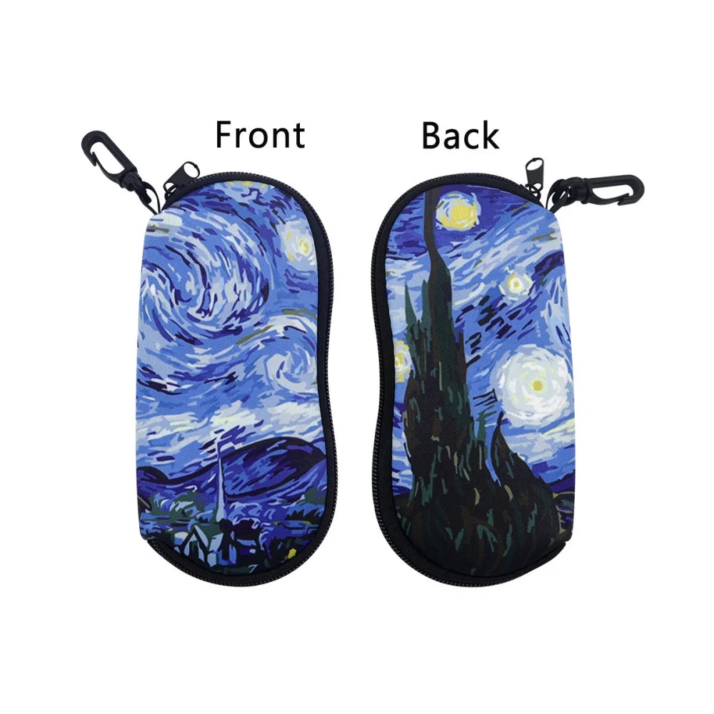 Van Gogh Art Zipper Eyeglass Case – Neoprene Sunglasses Pouch Eyeglass Case SWANS Style 6