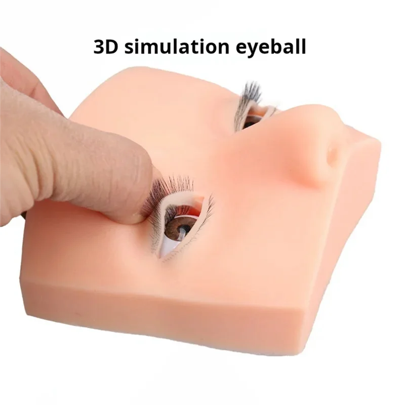Eyelash Extension Practice Mannequin Head – 3D Silicone Open Eye Lash Practice Mannequin SWANS