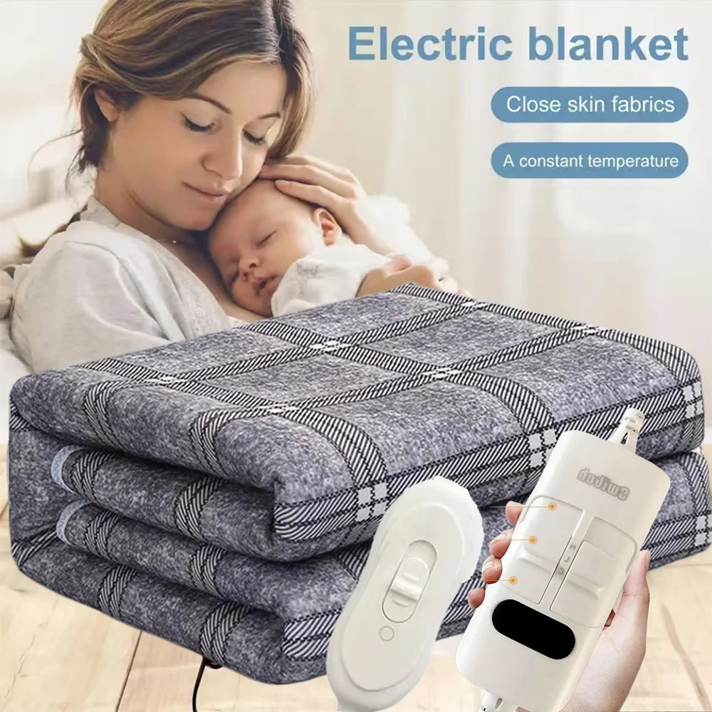 YTYIN Electric Heated Blanket Auto Thermostat Double Mattress Pad Electric Heated Blanket SWANS