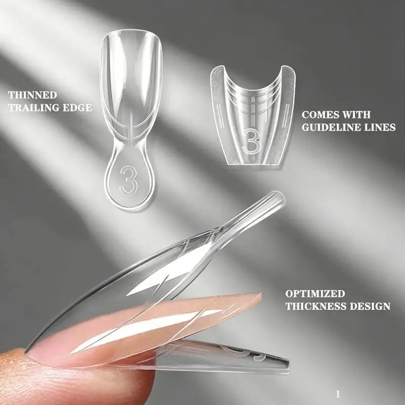 YOVIP 168-Pc Dual Nail Extension Forms – 14 Sizes Clear Molds Nail Extension Forms SWANS