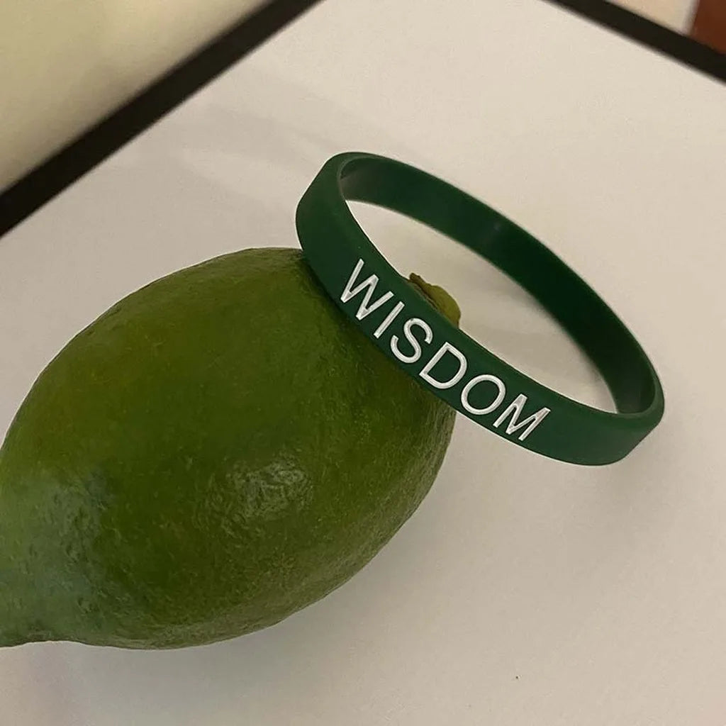 Silicone Motivational Word Bracelet – Unisex Inspirational Wristband Silicone Wristband SWANS Green