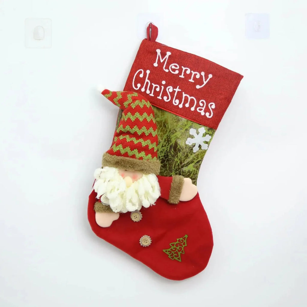 Big Head Doll Christmas Stocking Plush Candy Gift Bag Ornament Christmas Stocking Ornament SWANS