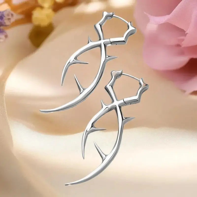 Punk Gothic Thorn Dangle Earrings – Unisex Y2K Hip Hop Fashion Dangle Earrings SWANS