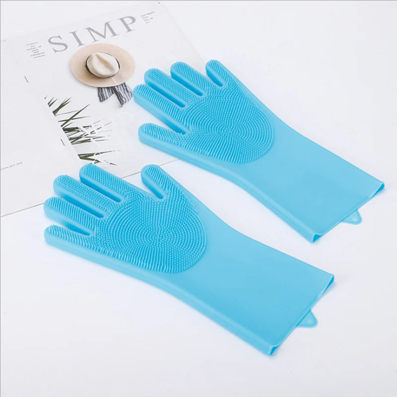 SWANS Silicone Pet Grooming & Cleaning Gloves – 1/3/5 Pack Pet Grooming Glove SWANS 1pcs lake blue