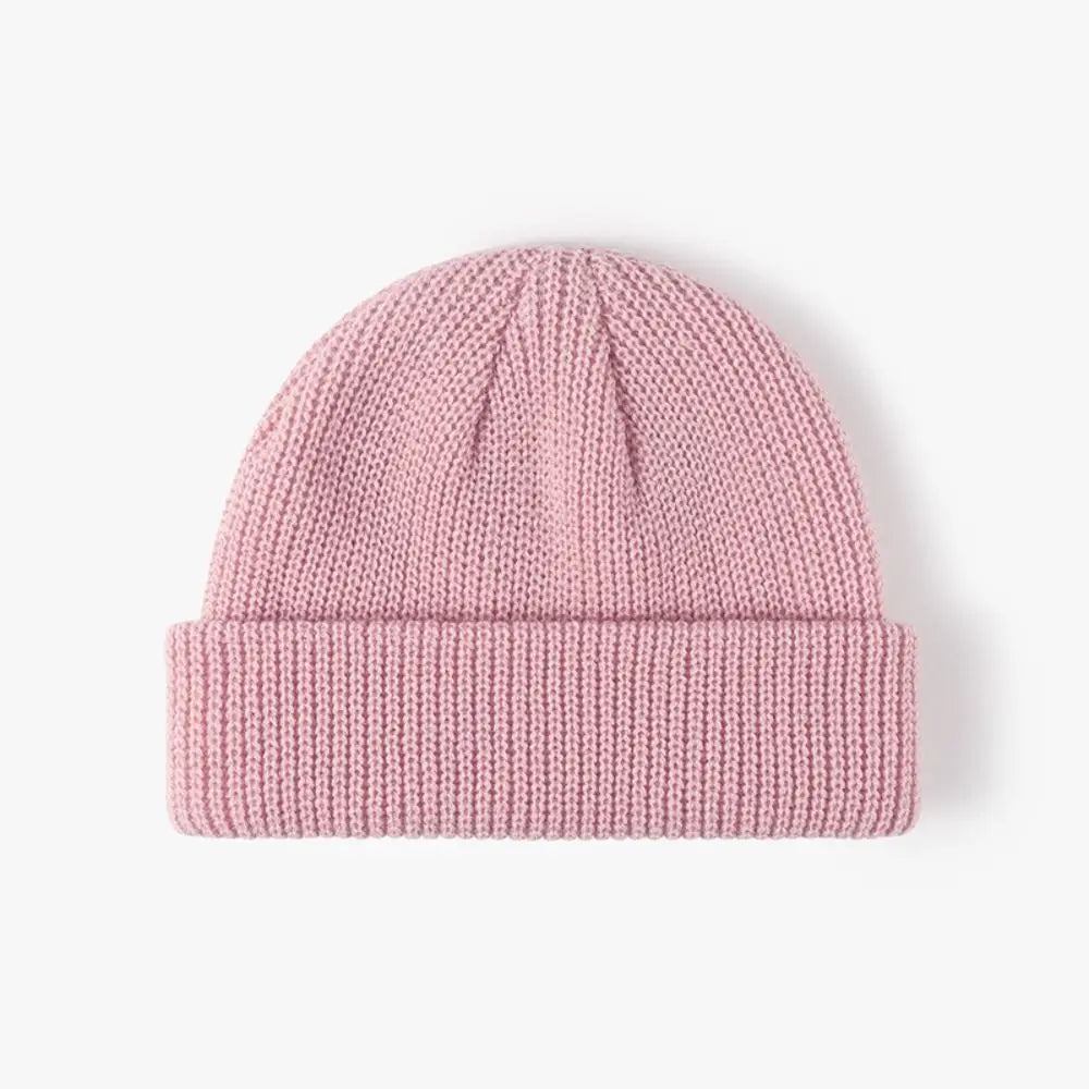 Unisex Knit Beanie Cap – Brimless Dome Hat, 9 Colors Knit Beanie Hat SWANS pink