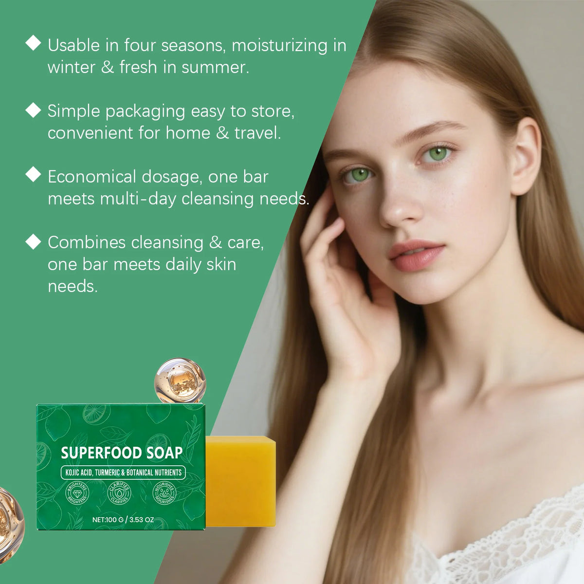 Turmeric Kojic Acid Soap – Brightening & Deep Cleansing Bar 100g Brightening Soap Bar SWANS