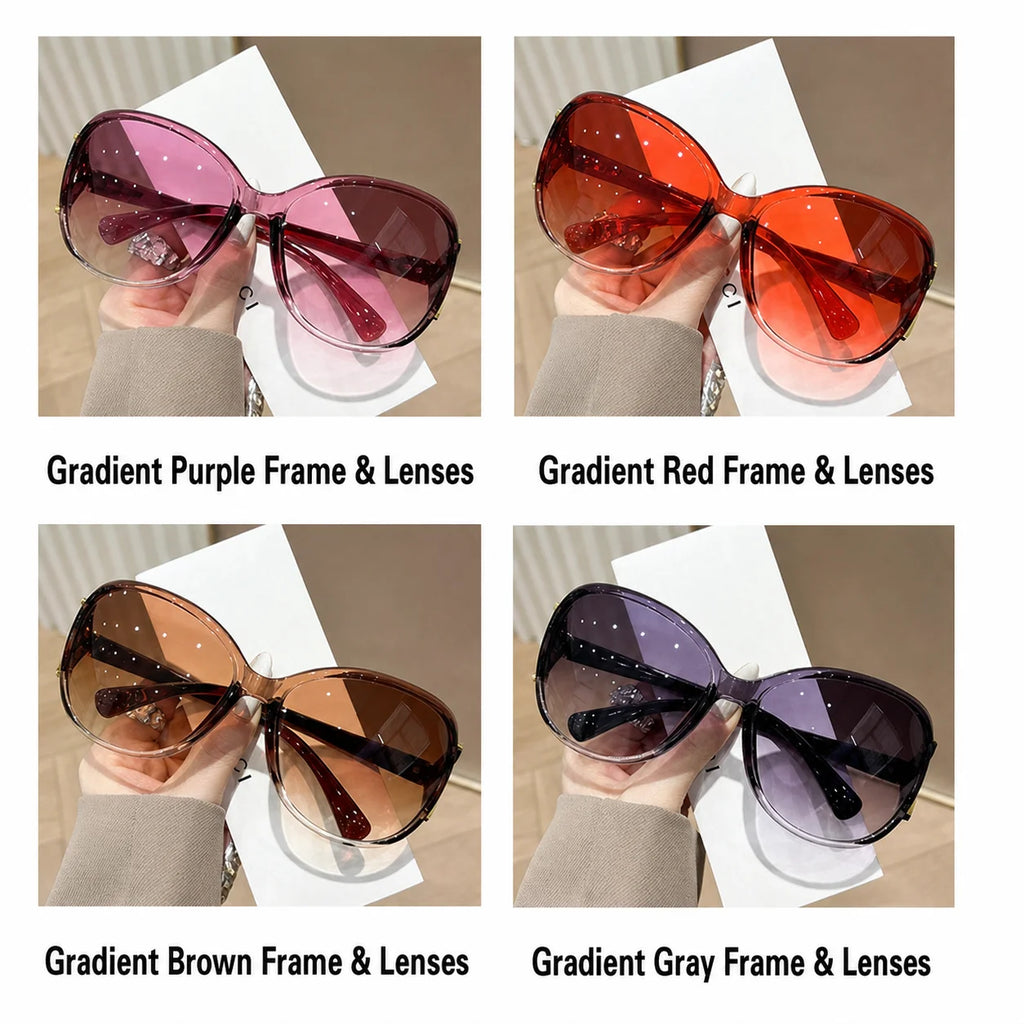Oversized UV400 Gradient Sunglasses – Fox Decor Full Frame Fashion Sunglasses SWANS