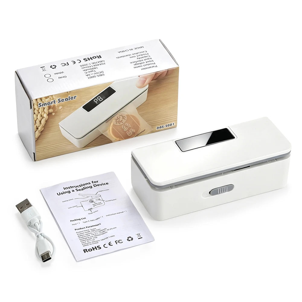 AFDEAL Mini Handheld Bag Sealer & Cutter – 8 Heat Settings Handheld Bag Sealer SWANS WHITE