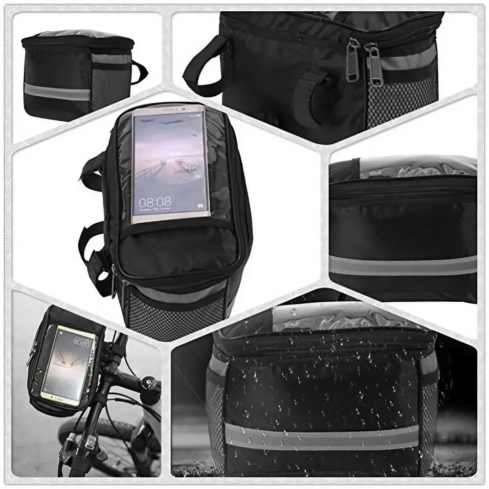 Waterproof Bike Handlebar Bag – Large Capacity Front Tube Bag Bicycle Handlebar Bag SWANS