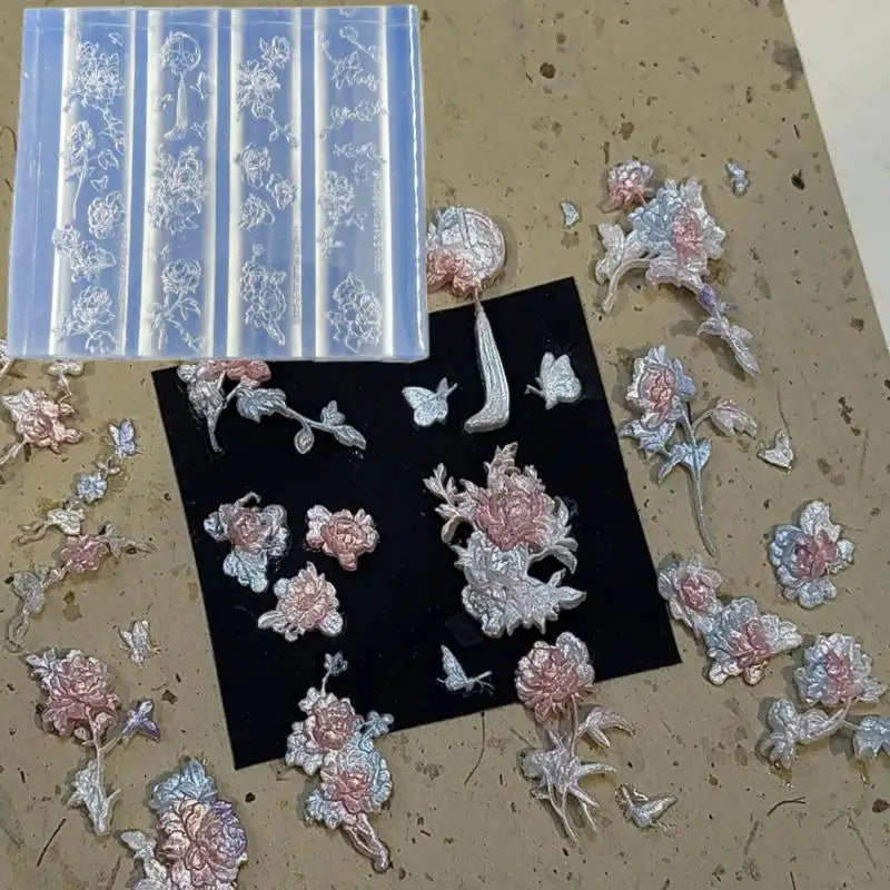 3D Peony Silicone Nail Mold – DIY Floral Nail Art Template Nail Art Mold SWANS