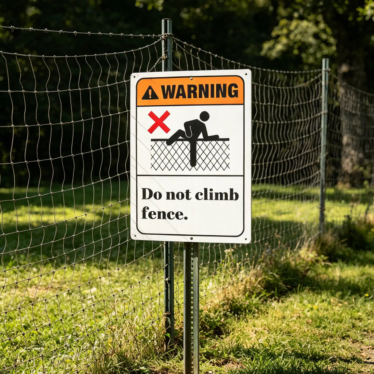 Metal Do Not Climb Fence Sign – Weatherproof Outdoor Warning Outdoor Warning Sign SWANS