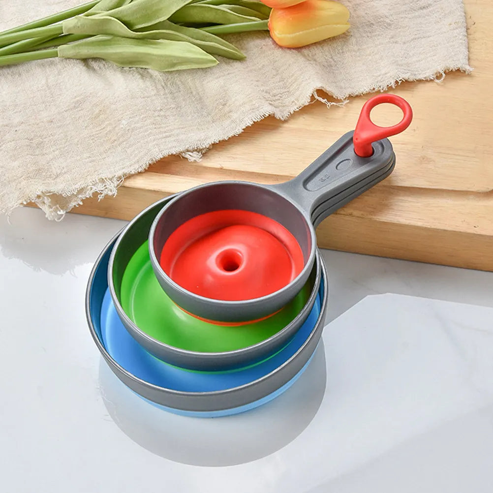 3-Pack Collapsible Kitchen Funnels – Food Grade Foldable Set Kitchen Funnel Set SWANS Default Title