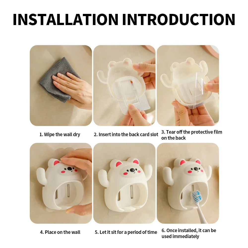 SWANS No-Drill Adhesive Toothbrush Holder – 1, 2 & 4 Slot Toothbrush Holder SWANS