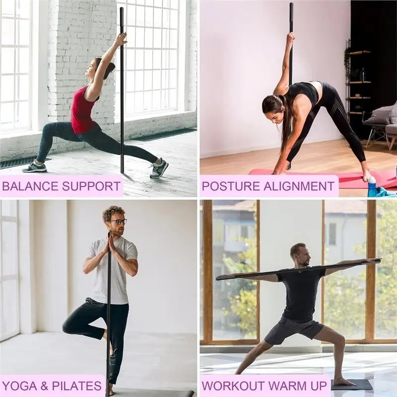 SWANS 5ft Adjustable Yoga Stretching Stick – Steel & Foam Yoga Stretching Stick SWANS