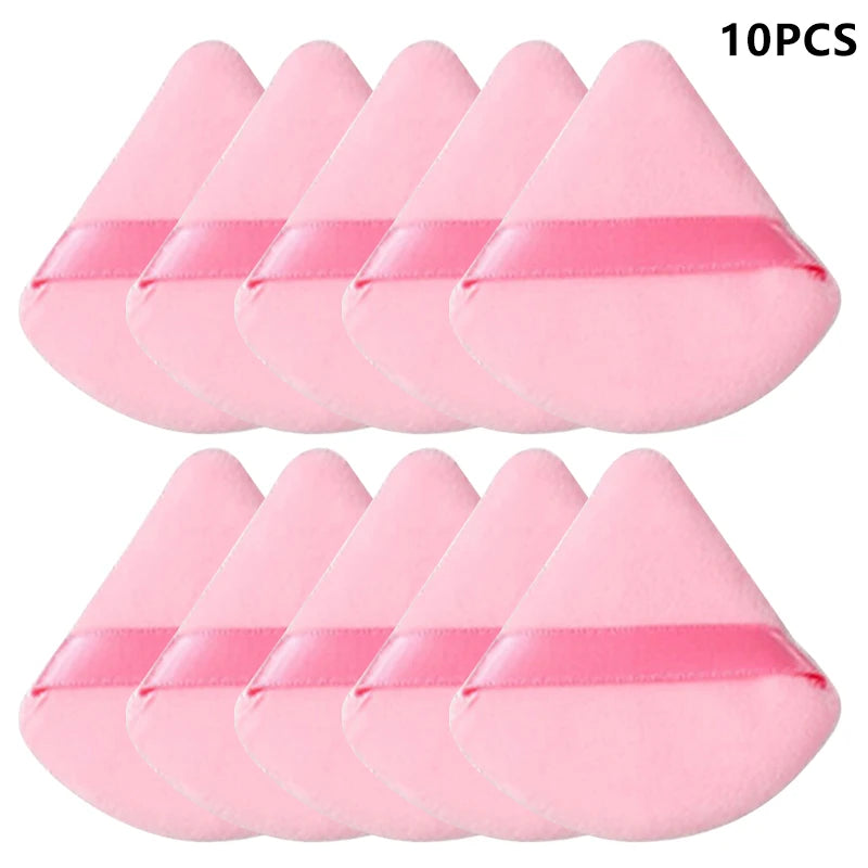 Triangle Crystal Velvet Makeup Sponge Puff – 2/5/10 Pack Makeup Sponge Puff SWANS Pink-10pcs