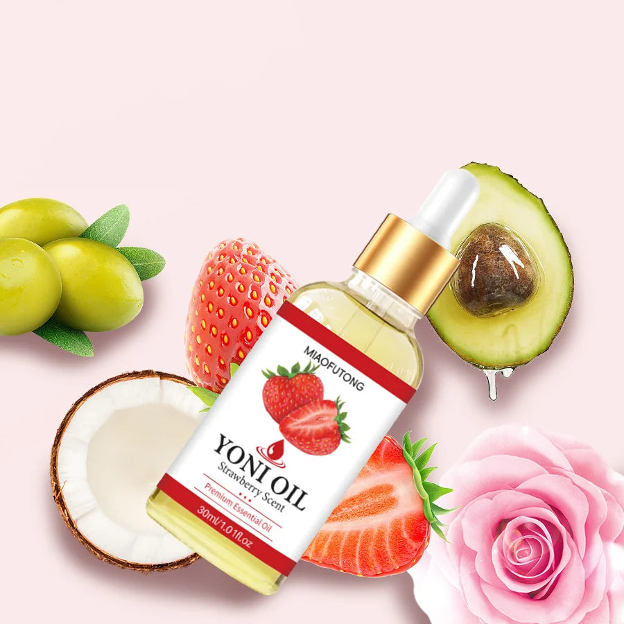 Strawberry Yoni Body Oil 30ml – Moisturizing Feminine Skin Care Intimate Body Oil SWANS 1pc United States