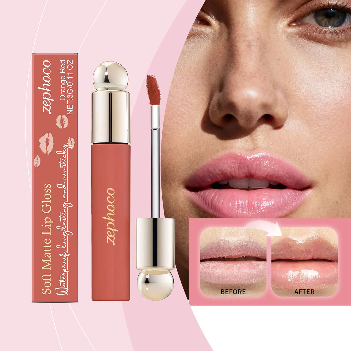 Zephoco Velvet Matte Liquid Lipstick – Long-Lasting Lip Tint Liquid Lipstick SWANS