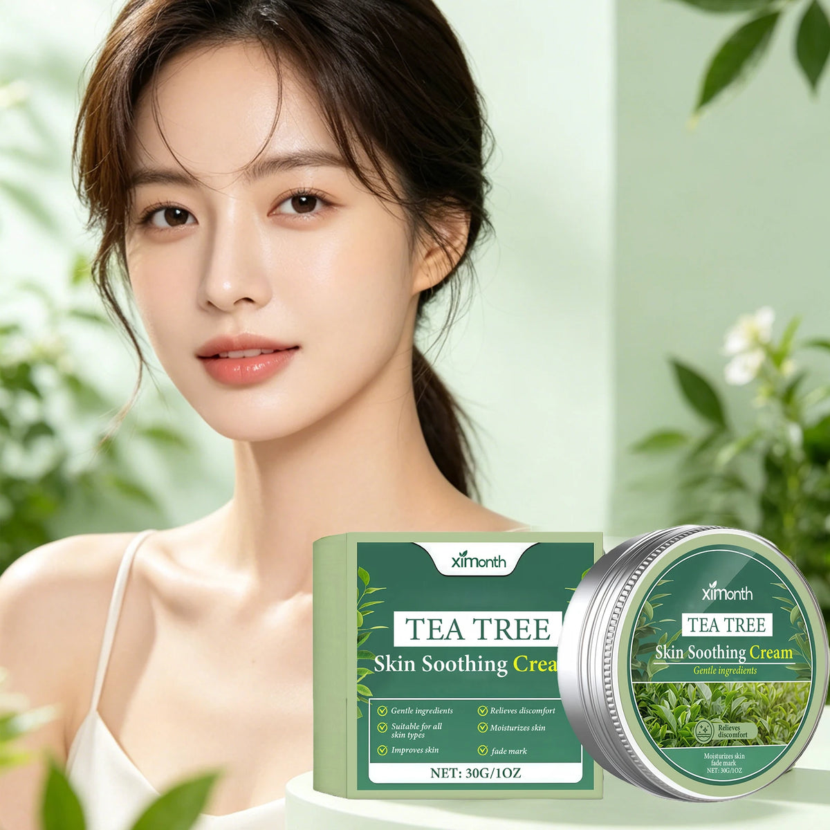 Ximonth Tea Tree Soothing Cream – Hydrating Body Moisturizer 30g Body Moisturizer Cream SWANS