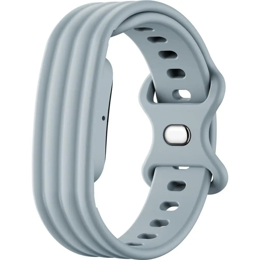 Silicone Watch Band for Google Fitbit Air – Butterfly Buckle Smartwatch Band SWANS Gray Purple