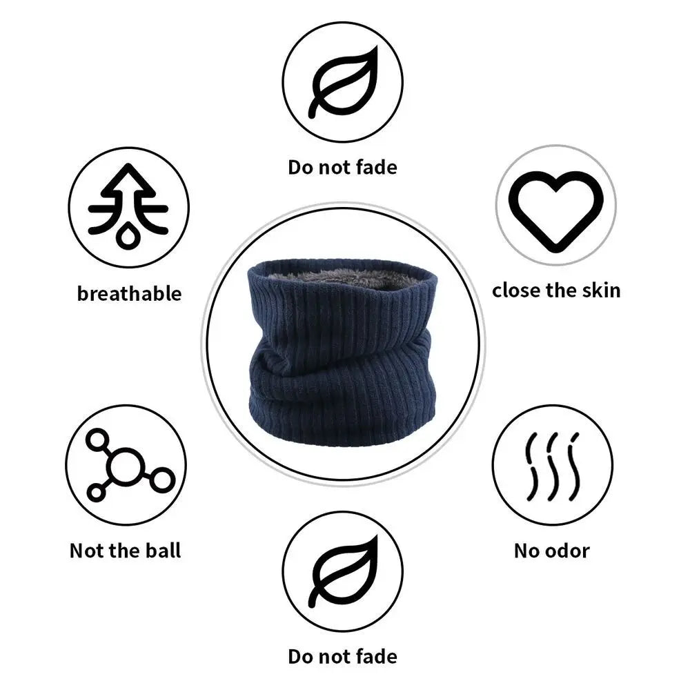 Fleece Lined Neck Gaiter – Windproof Knit Winter Loop Scarf Winter Neck Gaiter SWANS