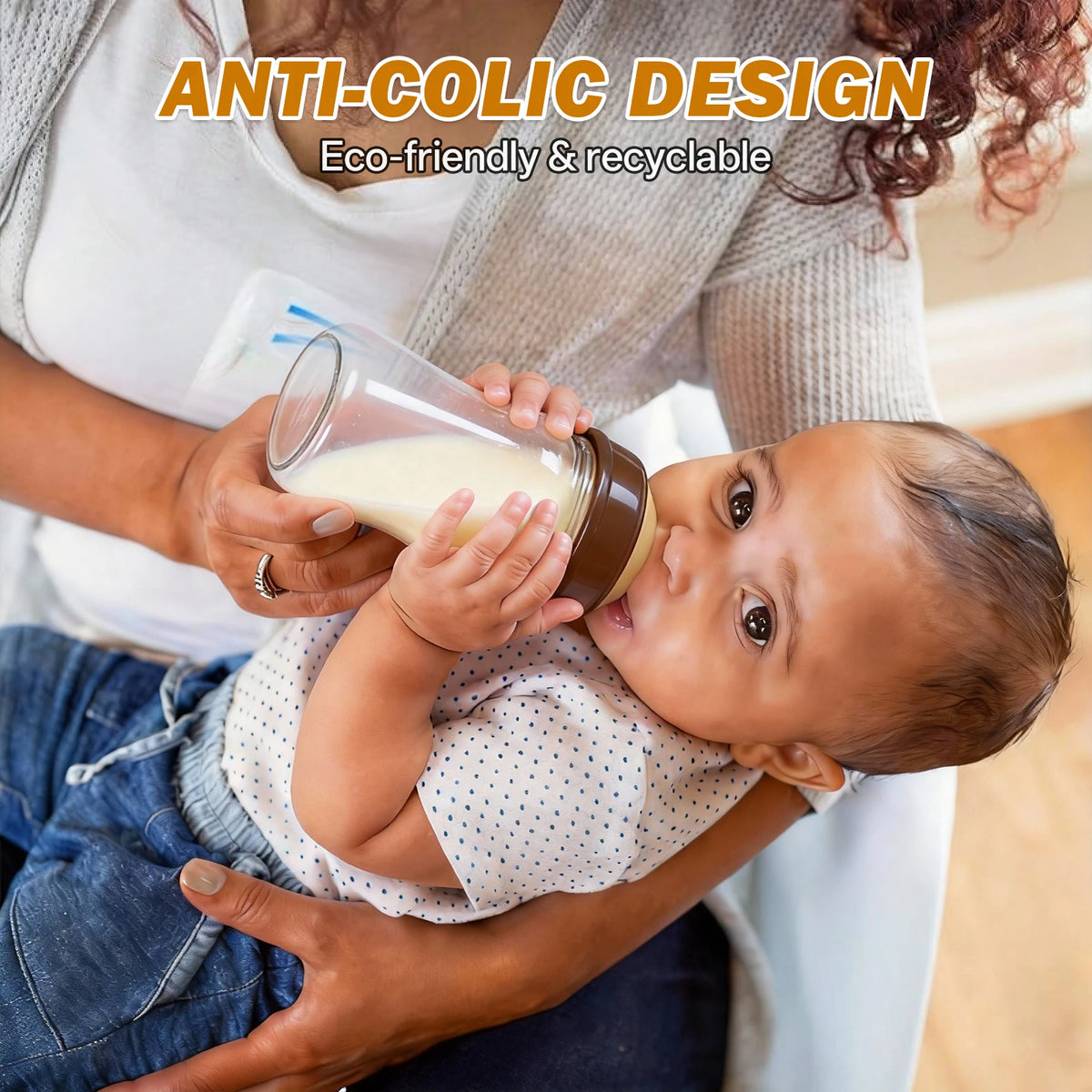 SWANS Glass Baby Bottle Wide Neck Anti-Colic Silicone Nipple 160ml Glass Baby Bottle SWANS