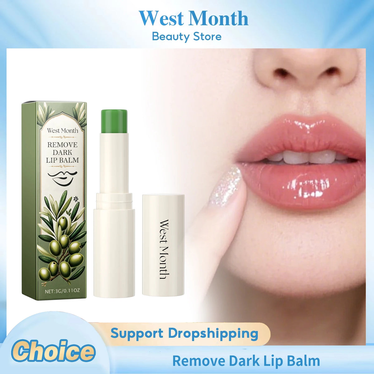 WEST MONTH Brightening Lip Balm – Exfoliating & Moisturizing Lip Balm Treatment SWANS