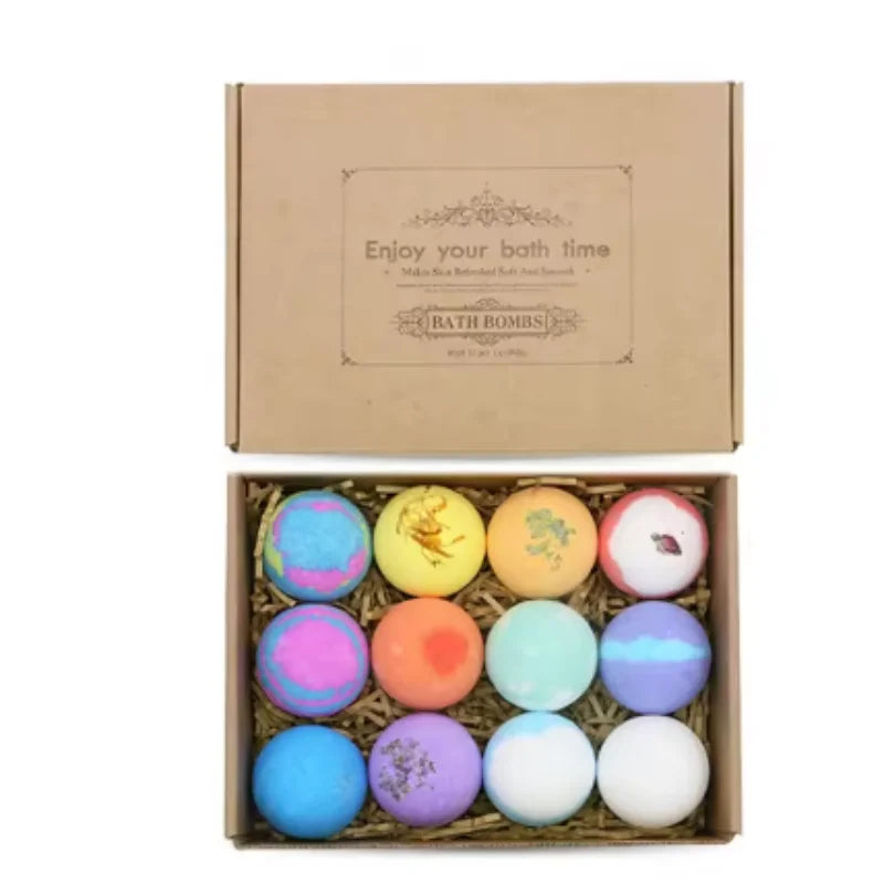 12-Pack Essential Oil Bath Bombs – Exfoliating & Moisturizing Bath Bombs Set SWANS