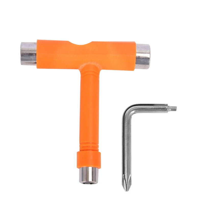 Skateboard T-Tool Multi-Function Wrench, Allen Key & Screwdriver Skateboard Tool SWANS Orange