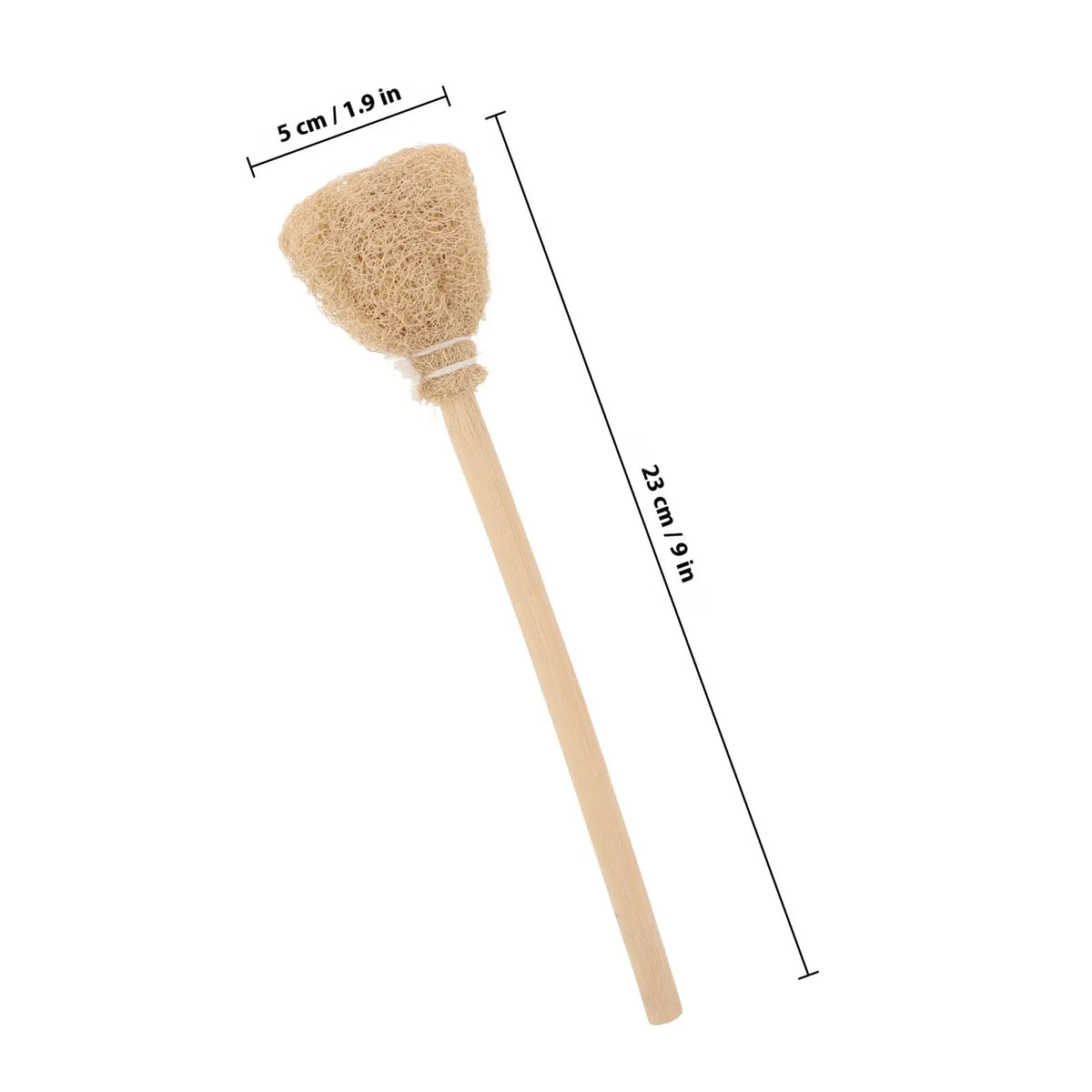 Wood Handle Loofah Brush – Bottle, Cup & Pot Scrubber Kitchen Cleaning Brush SWANS