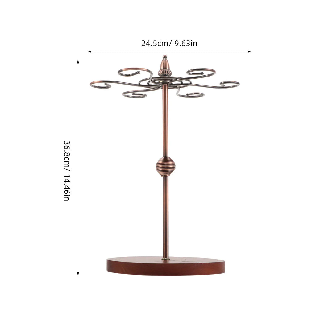 Rotating Wood Medal Display Stand – 360° Tabletop Rack Medal Display Stand SWANS