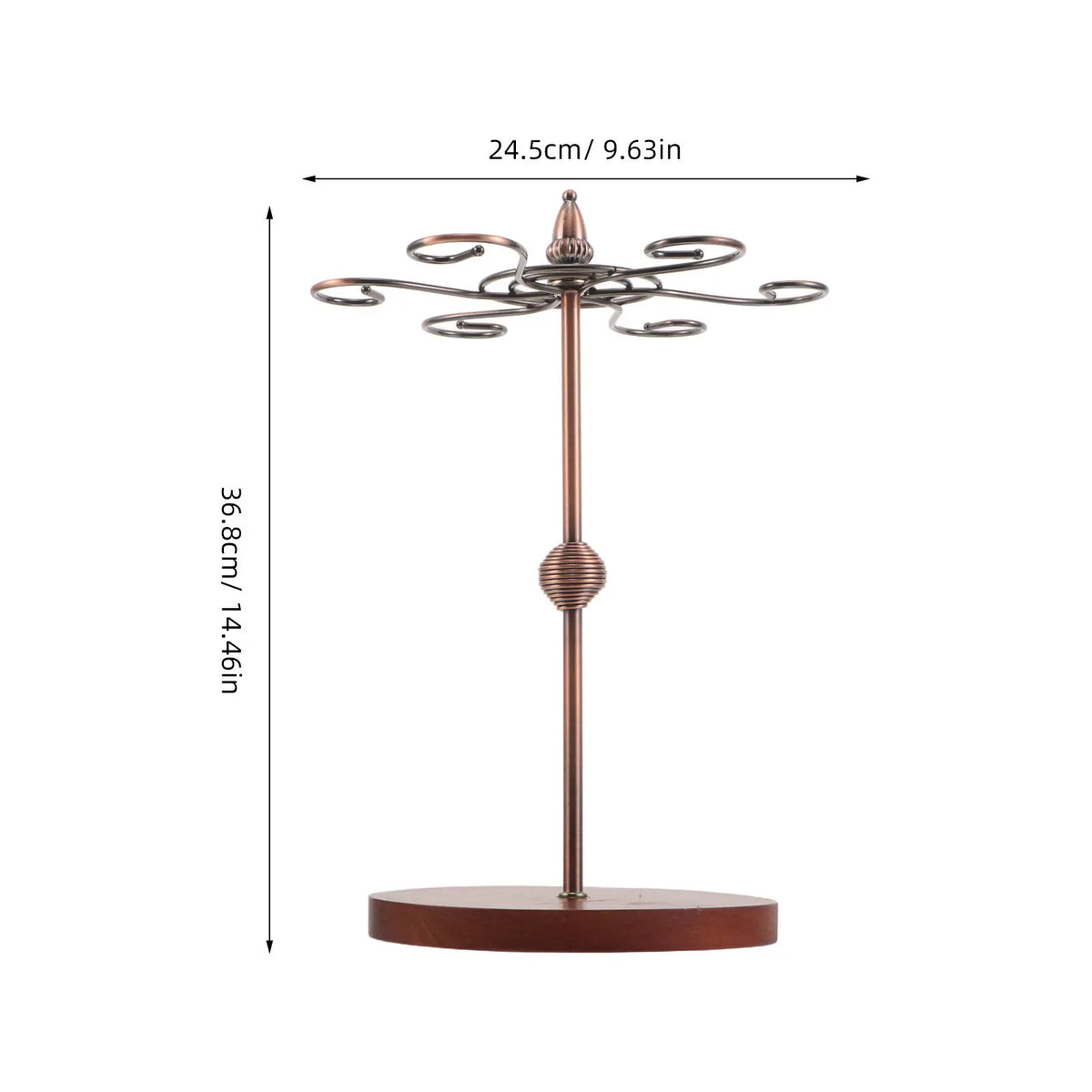 Rotating Wood Medal Display Stand – 360° Tabletop Rack Medal Display Stand SWANS