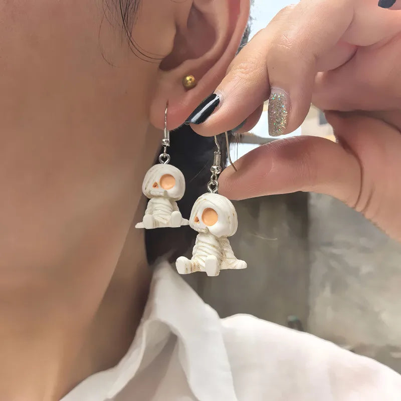 Halloween Mummy Pumpkin Skeleton Resin Dangle Earrings Resin Dangle Earrings SWANS