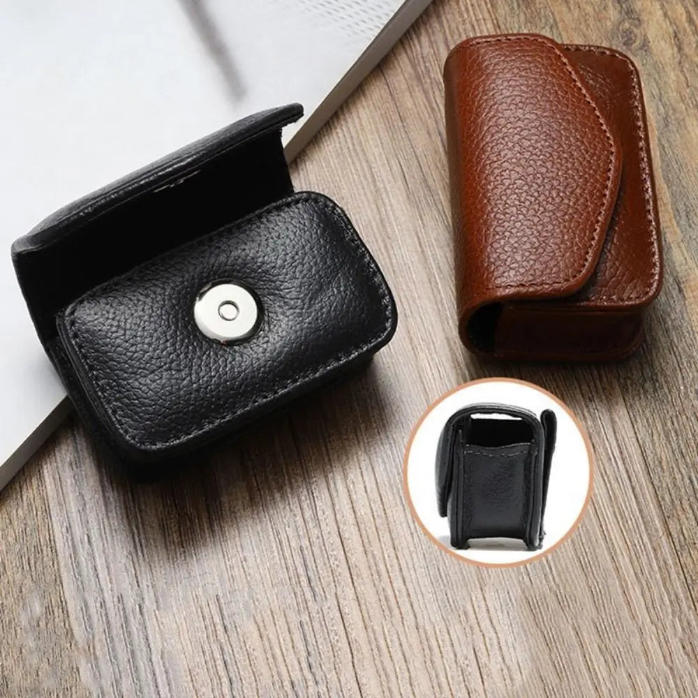 Women's Leather Eyewear Case – Foldable Belt Wearable Glasses Box Eyewear Case SWANS