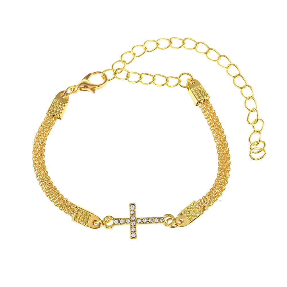 Sparkling Cross Bracelet – Unisex Fashion Jewelry Gift Fashion Bracelet SWANS