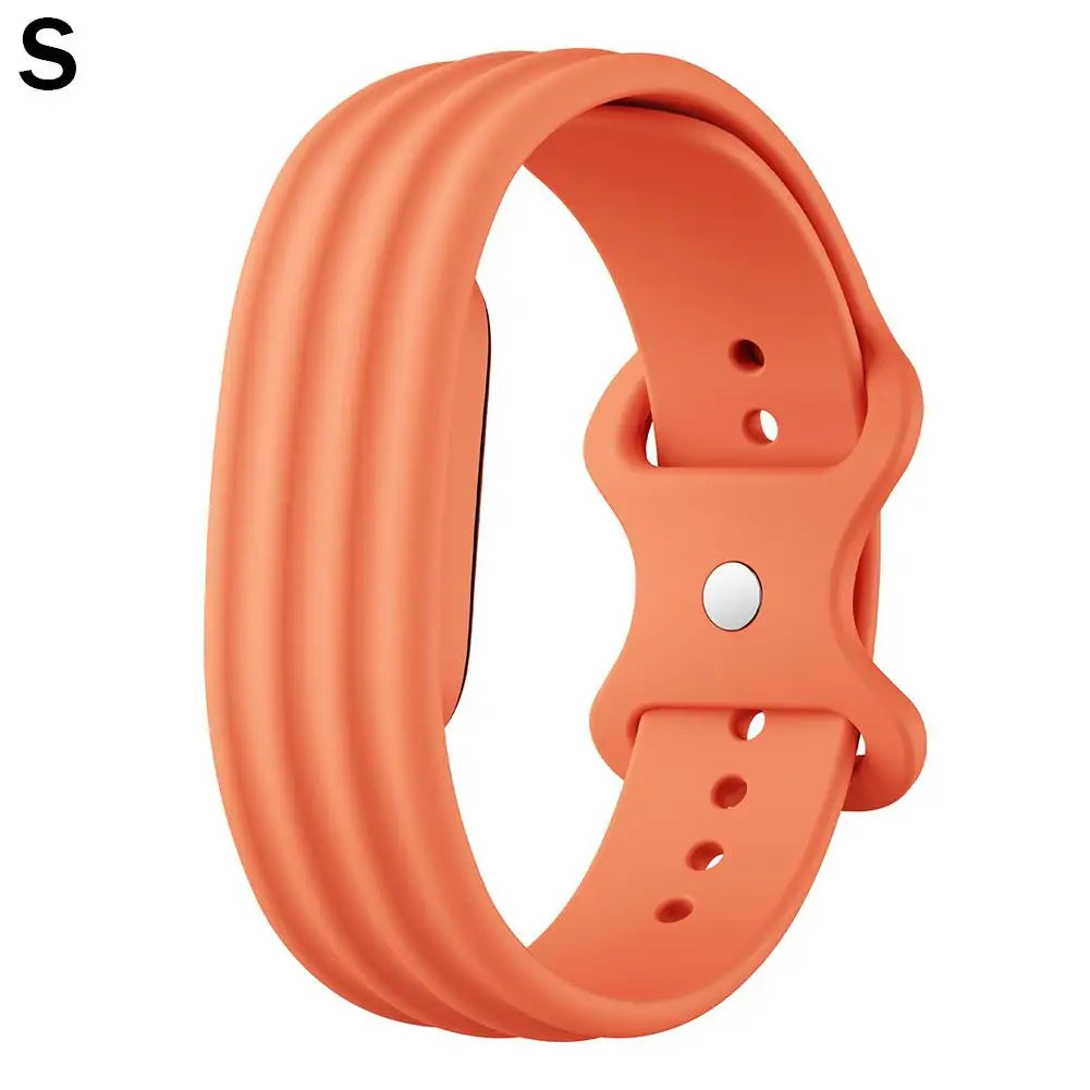 Silicone Sport Watch Band for Google Fitbit Air – Adjustable Smartwatch Band SWANS orange S