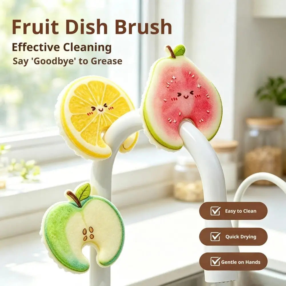 SWANS Fruit-Shaped Wood Pulp Sponge Dishwashing Set 3-Pack Dishwashing Sponge Set SWANS