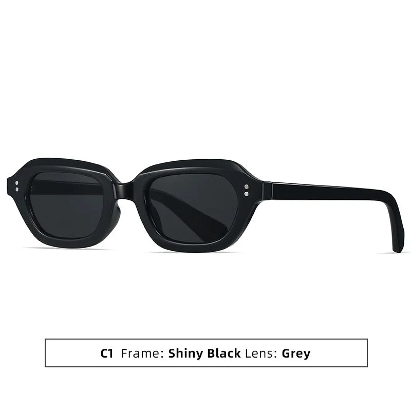 Y2K Rivet Irregular Sunglasses – Unisex Punk Vintage Shades Fashion Sunglasses SWANS Black Black