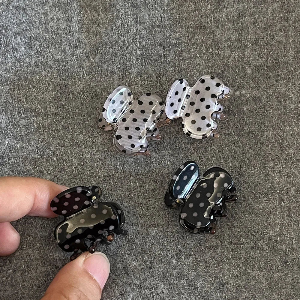 2-Pack Mini Polka Dot Hair Claw Clips – Transparent PC Hair Claw Clips SWANS