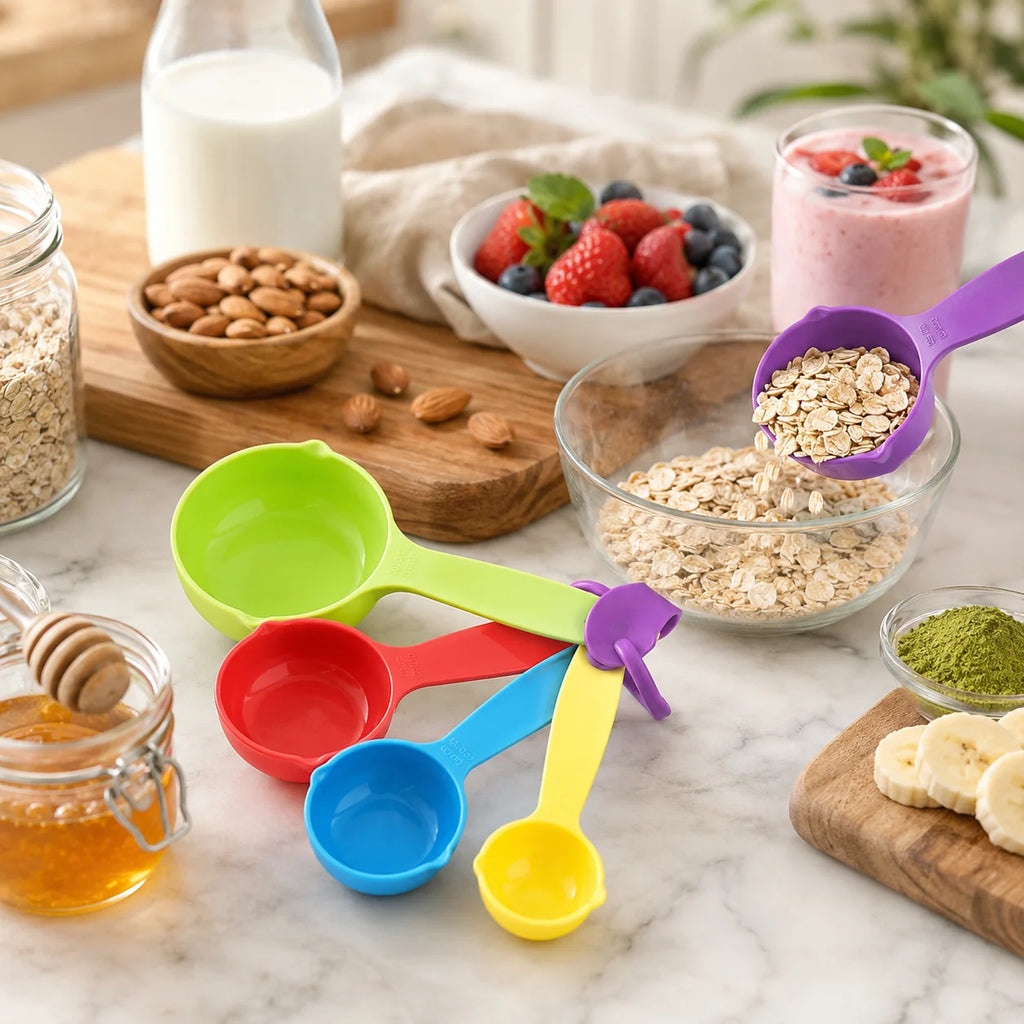 SWANS 5-Piece Multicolor Measuring Spoon Set – Food-Grade Measuring Spoon Set SWANS