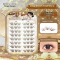Brown Coral Self-Adhesive Cluster Lashes – No Glue Wispy False Eyelashes SWANS One Box C 0.05mm
