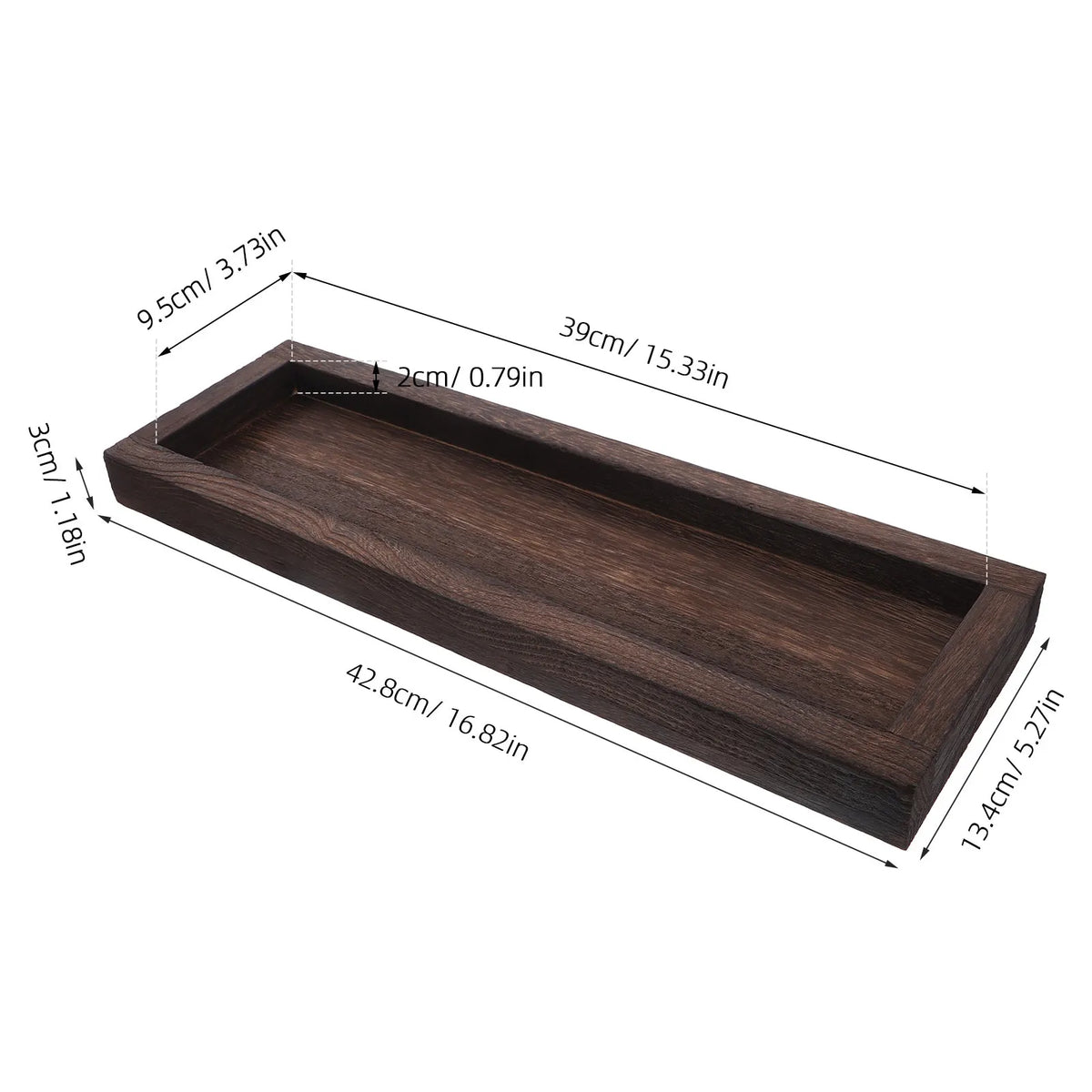 Wooden Long Narrow Rustic Tray – Farmhouse Coffee Table Decor Decorative Wood Tray SWANS
