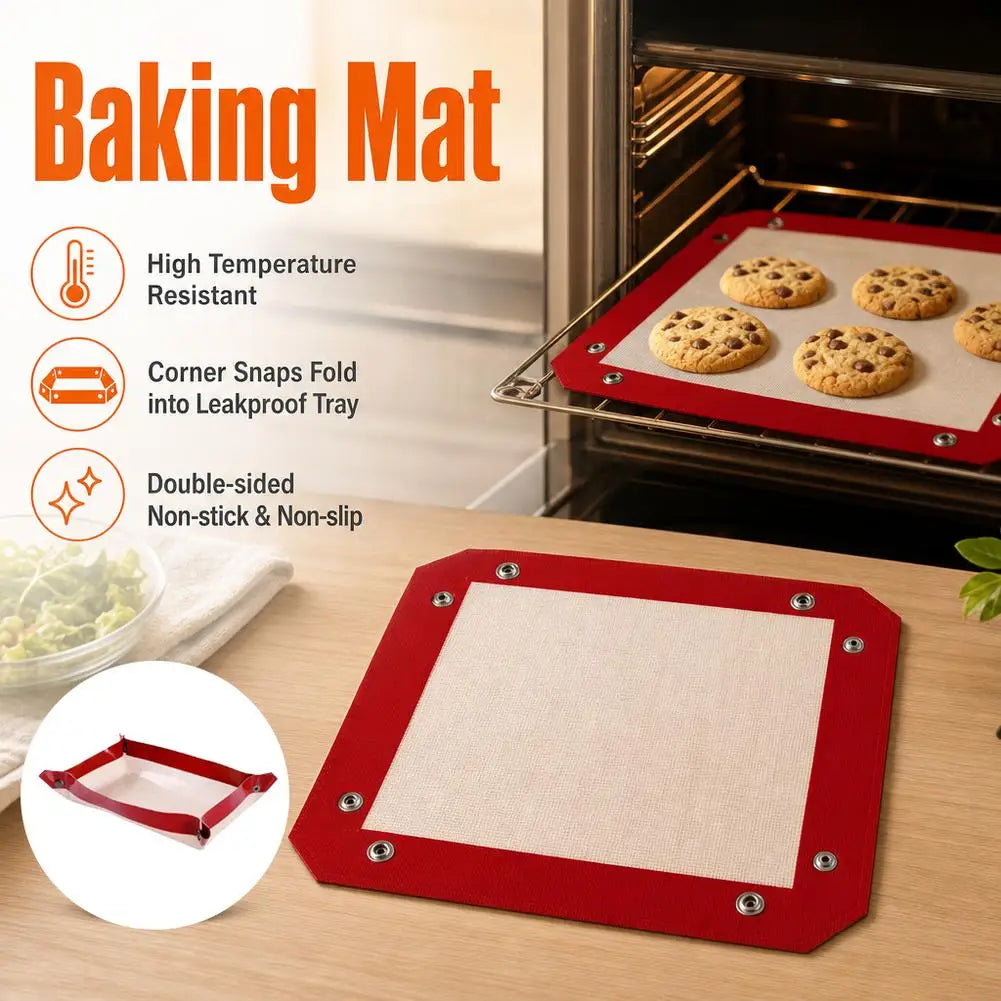 SWANS Silicone Baking Mat – Reusable Non-Stick Liner & Snap Tray Silicone Baking Mat SWANS