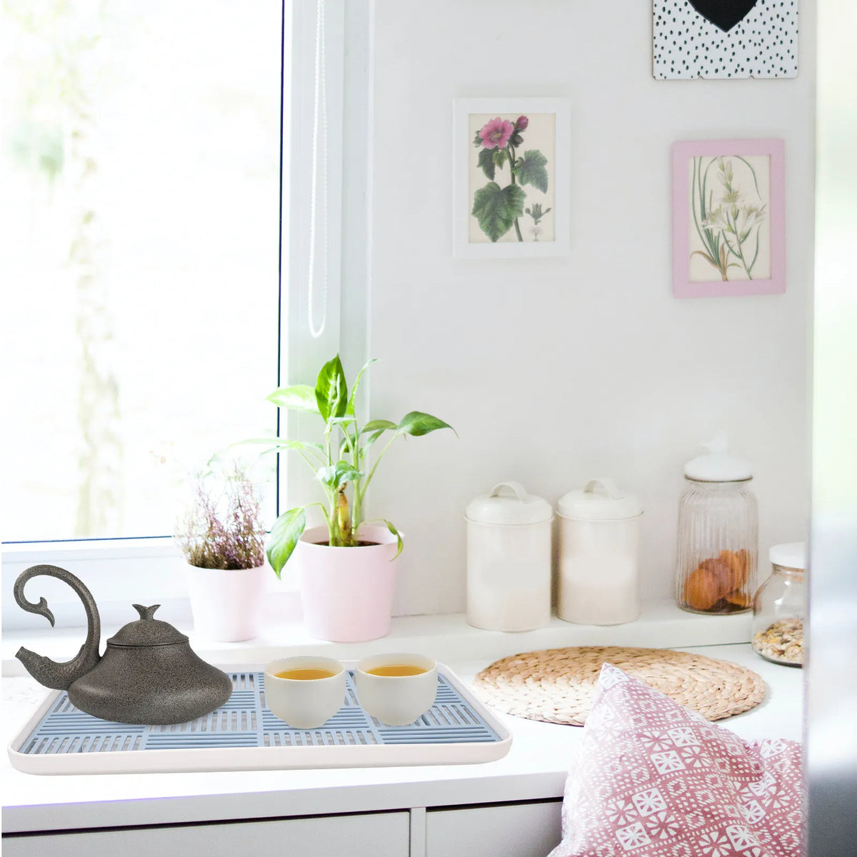 Double-Layer Draining Tray – Fruit, Snack & Tea Serving Plate Draining Serving Tray SWANS