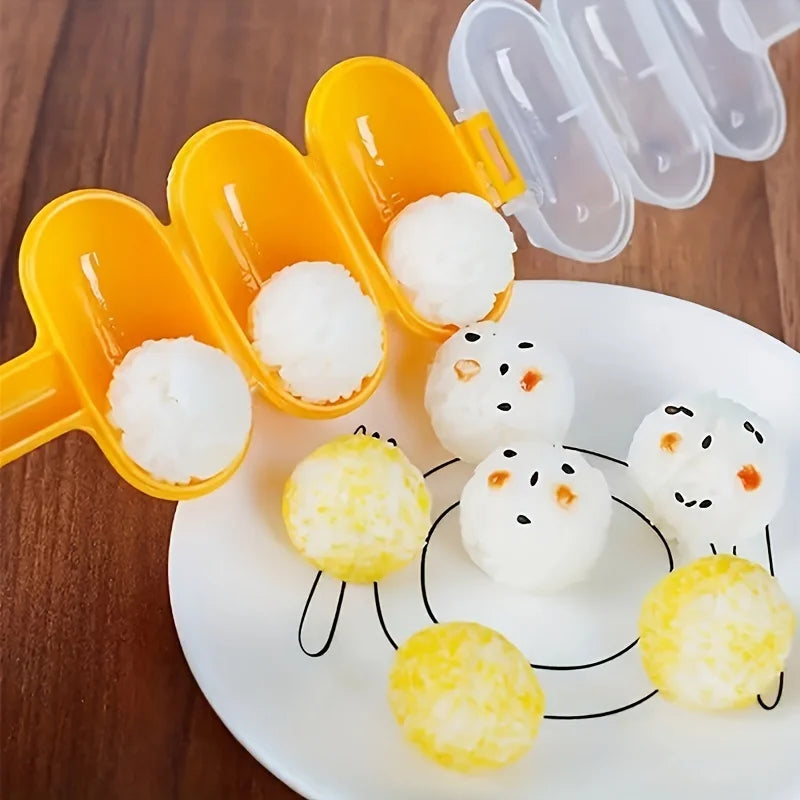 SWANS Triple Rice Ball Mold – DIY Shaking Onigiri Maker Onigiri Rice Mold SWANS