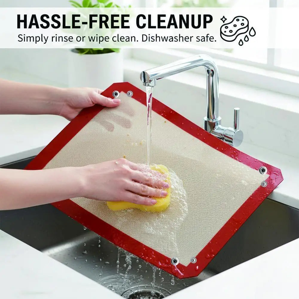 SWANS Silicone Baking Mat – Reusable Non-Stick Liner & Snap Tray Silicone Baking Mat SWANS