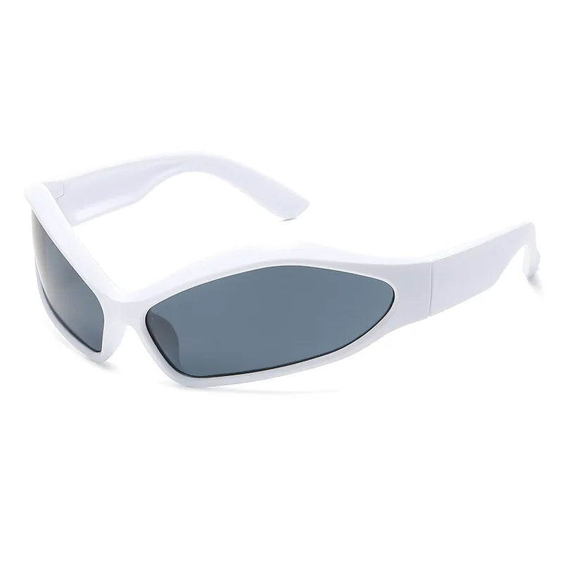 Y2K Punk Sport Goggle Sunglasses UV400 – Unisex Vintage Fashion Sunglasses SWANS White Black As the photo