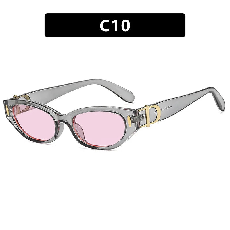 Y2K Cat Eye Sunglasses UV400 – Vintage Rivet Shades Unisex Cat Eye Sunglasses SWANS Gray Pink